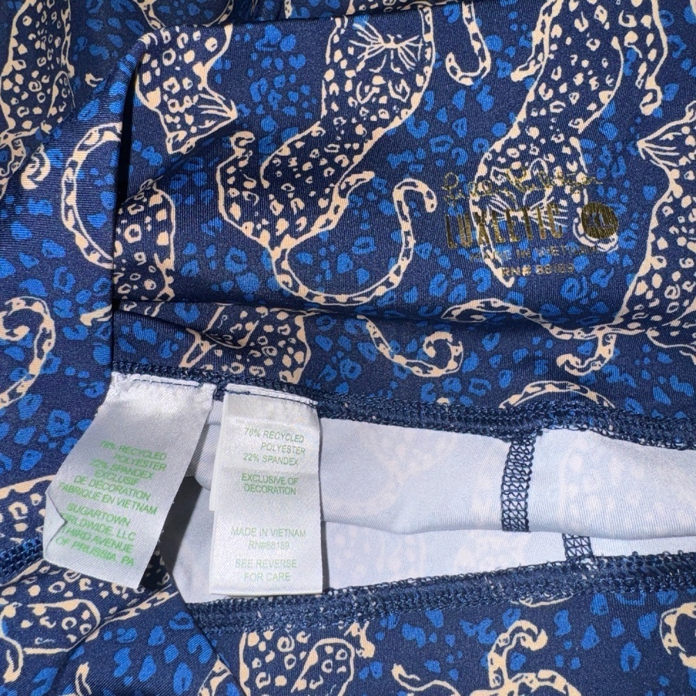 EUC Lilly Pulitzer UPF 50+ Luxletic South Beach High Rise Legging Leopard XL - Picture 4 of 6